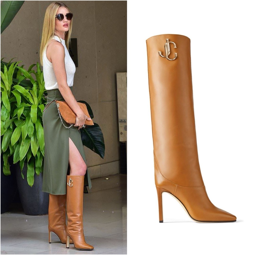 Jimmy Choo Brown Mahesa 100 Leather Boots 40 $1,695